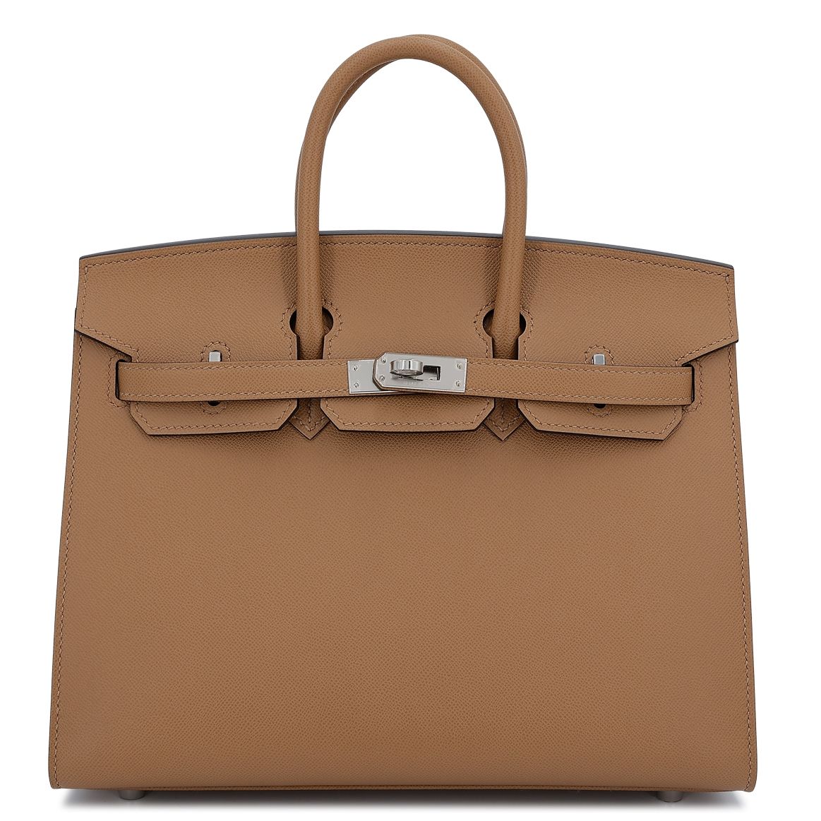 Hermes Birkin 25 Sellier Handmade Bag In Chai Epsom Calfskin