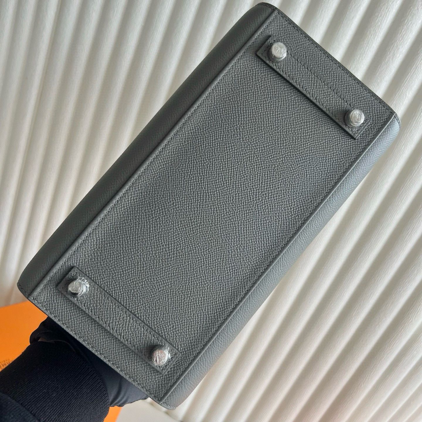 Hermes Birkin 25 Sellier Handmade Bag in Gris Meyer Epsom Calfskin - Image 9