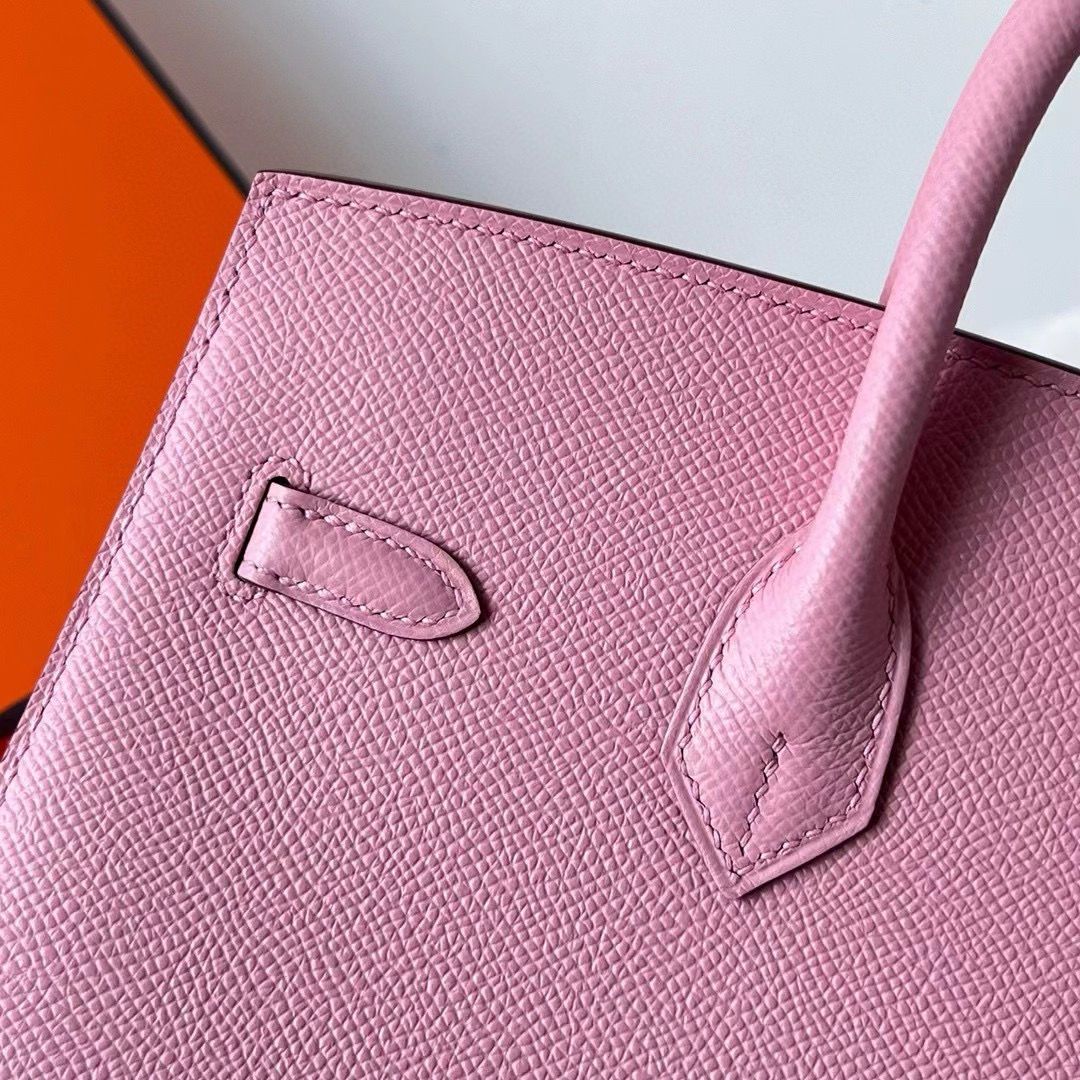 Hermes Birkin 25 Sellier Handmade Bag In Rose Confetti Epsom Calfskin - Image 6
