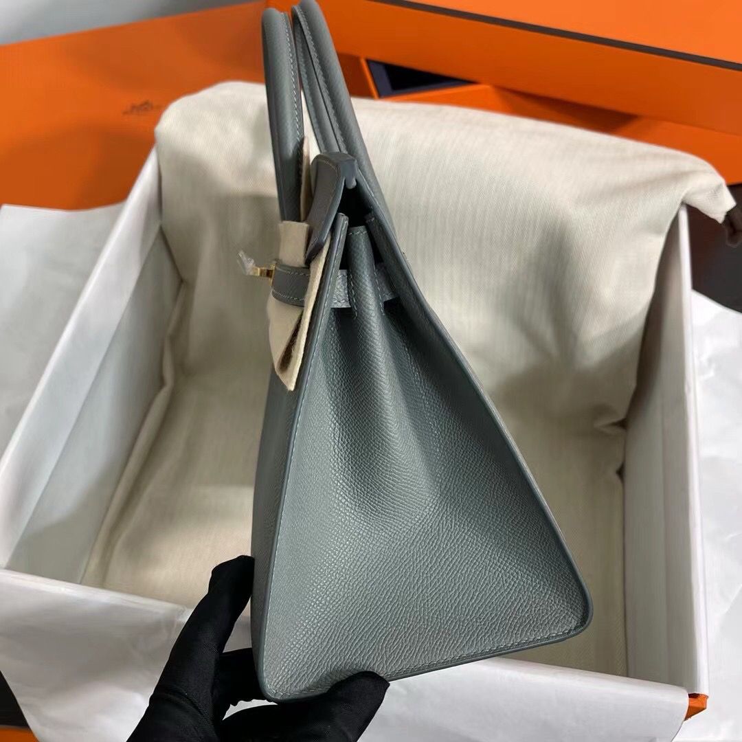 Hermes Birkin 25 Sellier Handmade Bag In Vert Amanda Epsom Calfskin - Image 4