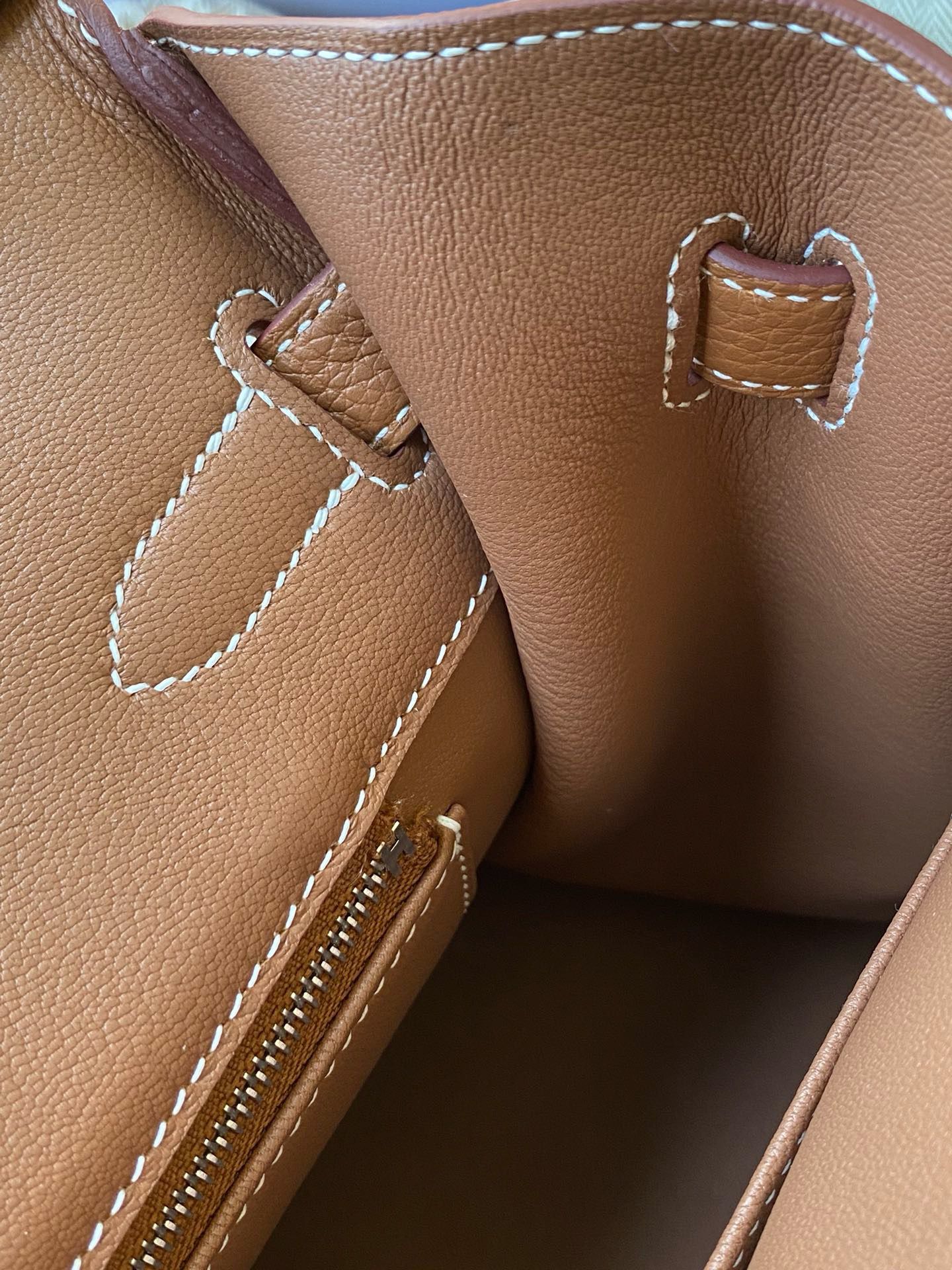 Hermes Birkin 25 Retourne Handmade Bag in Gold Togo Leather - Image 9