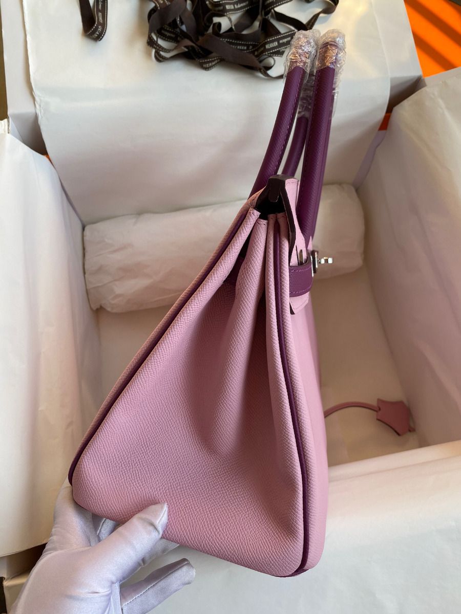 Hermes HSS Birkin 30 Bicolor Bag in Mauve Sylvestre and Anemone Epsom Calfskin - Image 6
