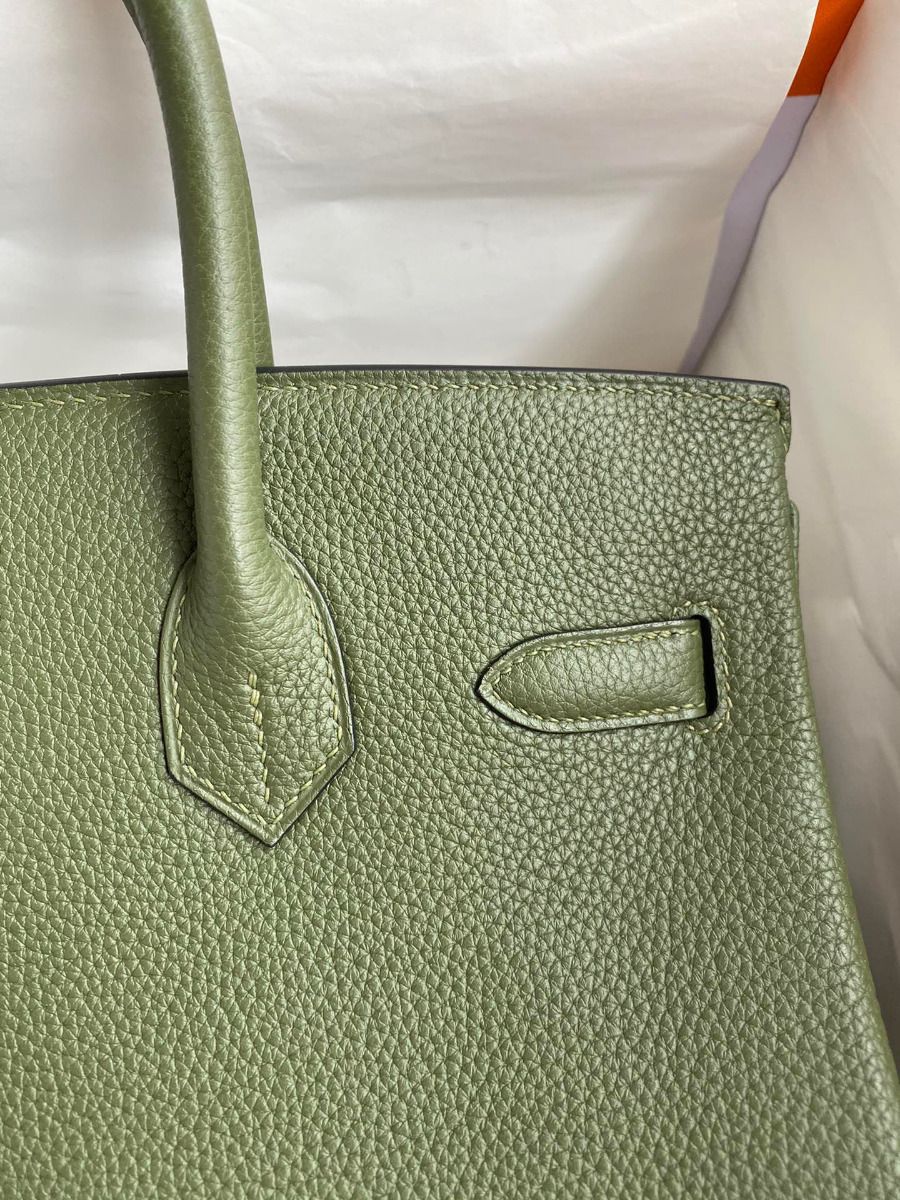 Hermes Birkin 30 Retourne Handmade Bag In Canopee Clemence Leather - Image 5