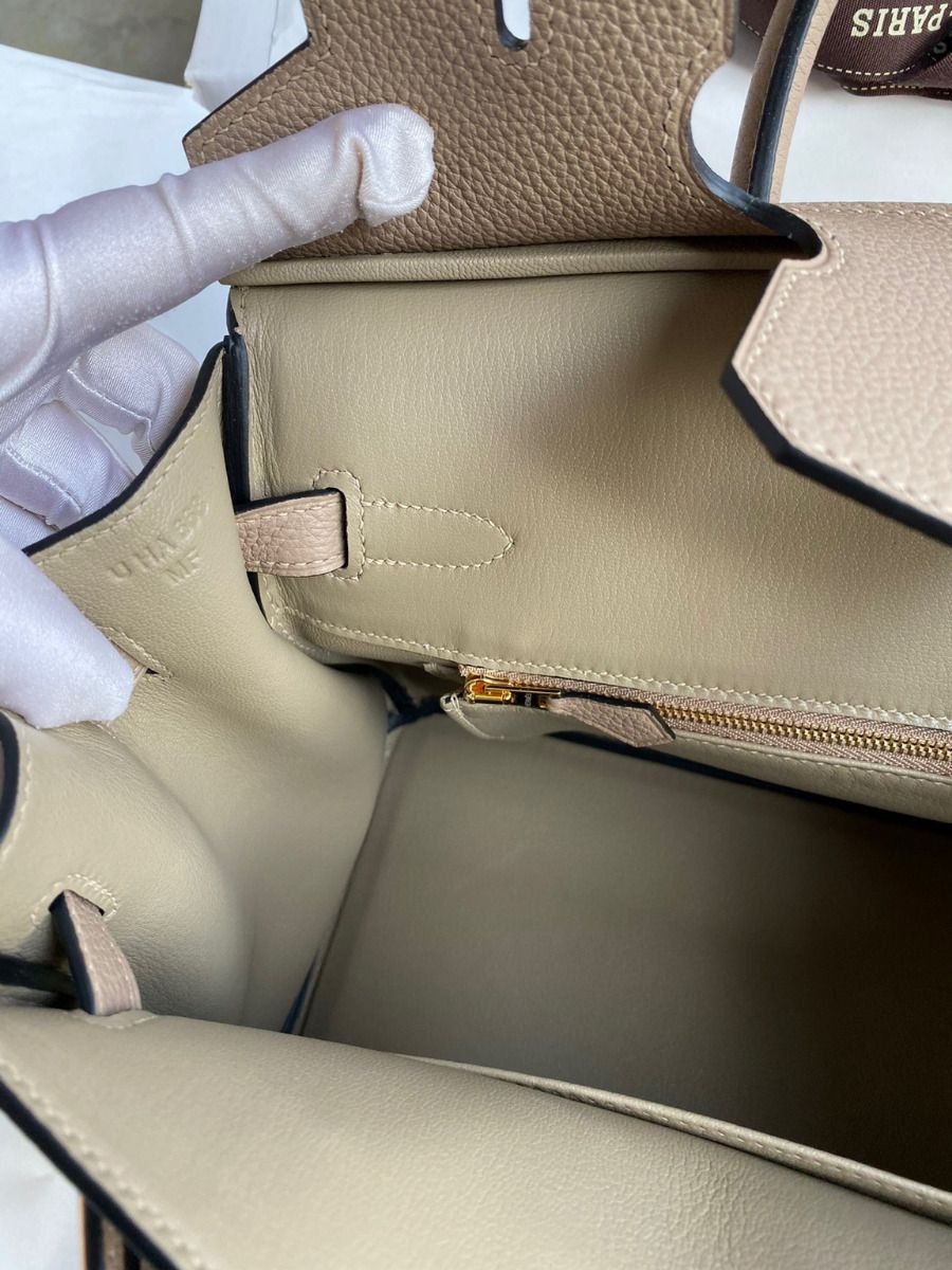 Hermes Birkin 30 Retourne Handmade Bag In Trench Clemence Leather - Image 9