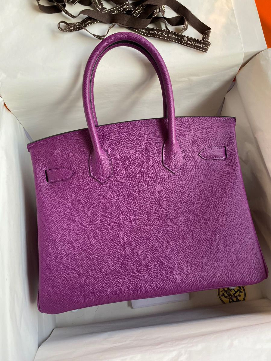 Hermes Birkin 30 Retourne Handmade Bag In Anemone Epsom Calfskin - Image 3