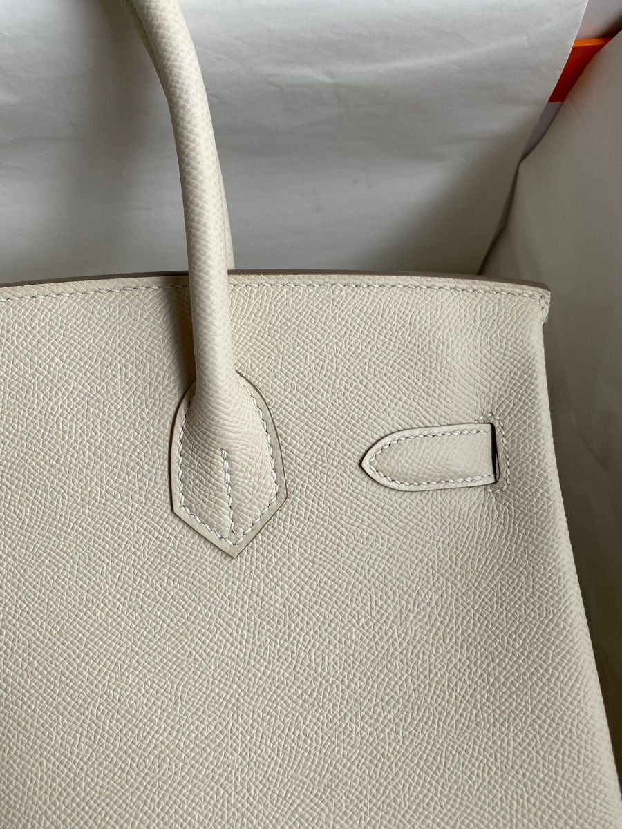 Hermes Birkin 30 Retourne Handmade Bag In Craie Epsom Calfskin - Image 5