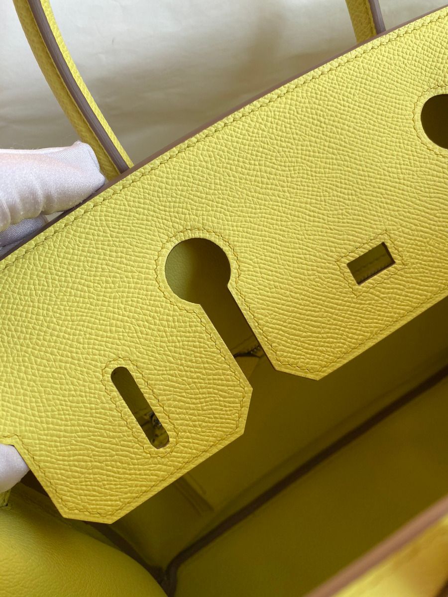 Hermes Birkin 30 Retourne Handmade Bag In Lime Epsom Calfskin - Image 8