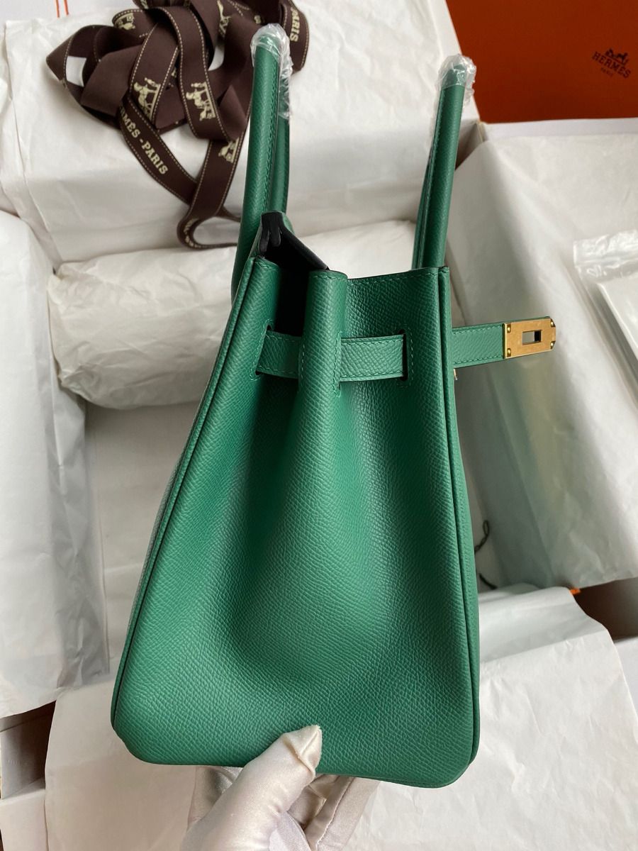 Hermes Birkin 30 Retourne Handmade Bag In Malachite Epsom Calfskin - Image 6