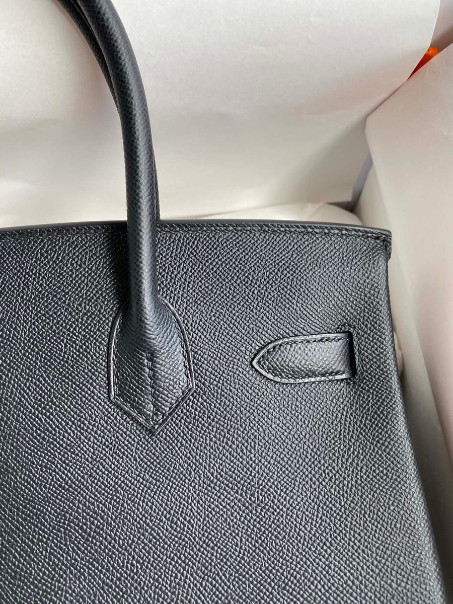Hermes Birkin 30 Retourne Handmade Bag In Black Epsom Calfskin - Image 5