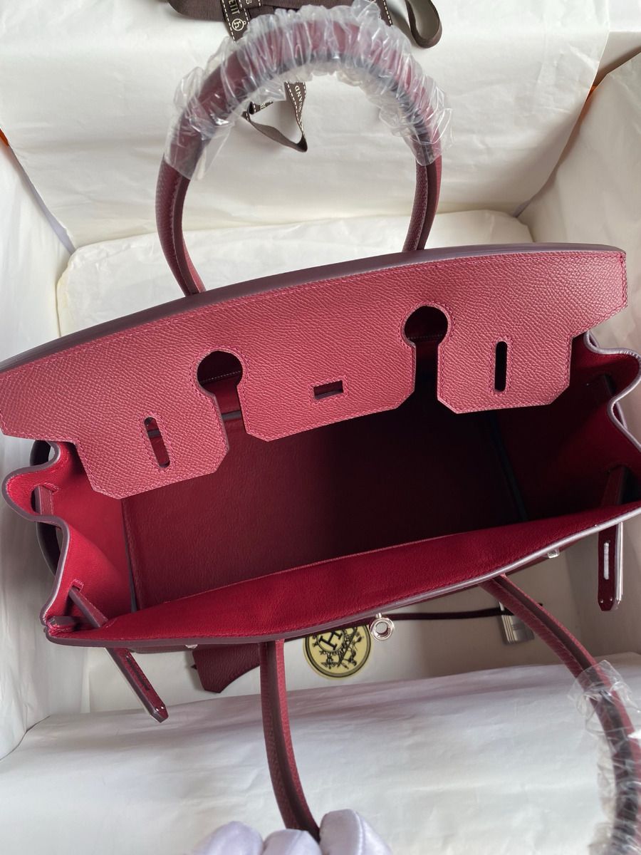 Hermes Birkin 30 Retourne Handmade Bag In Ruby Epsom Calfskin - Image 8