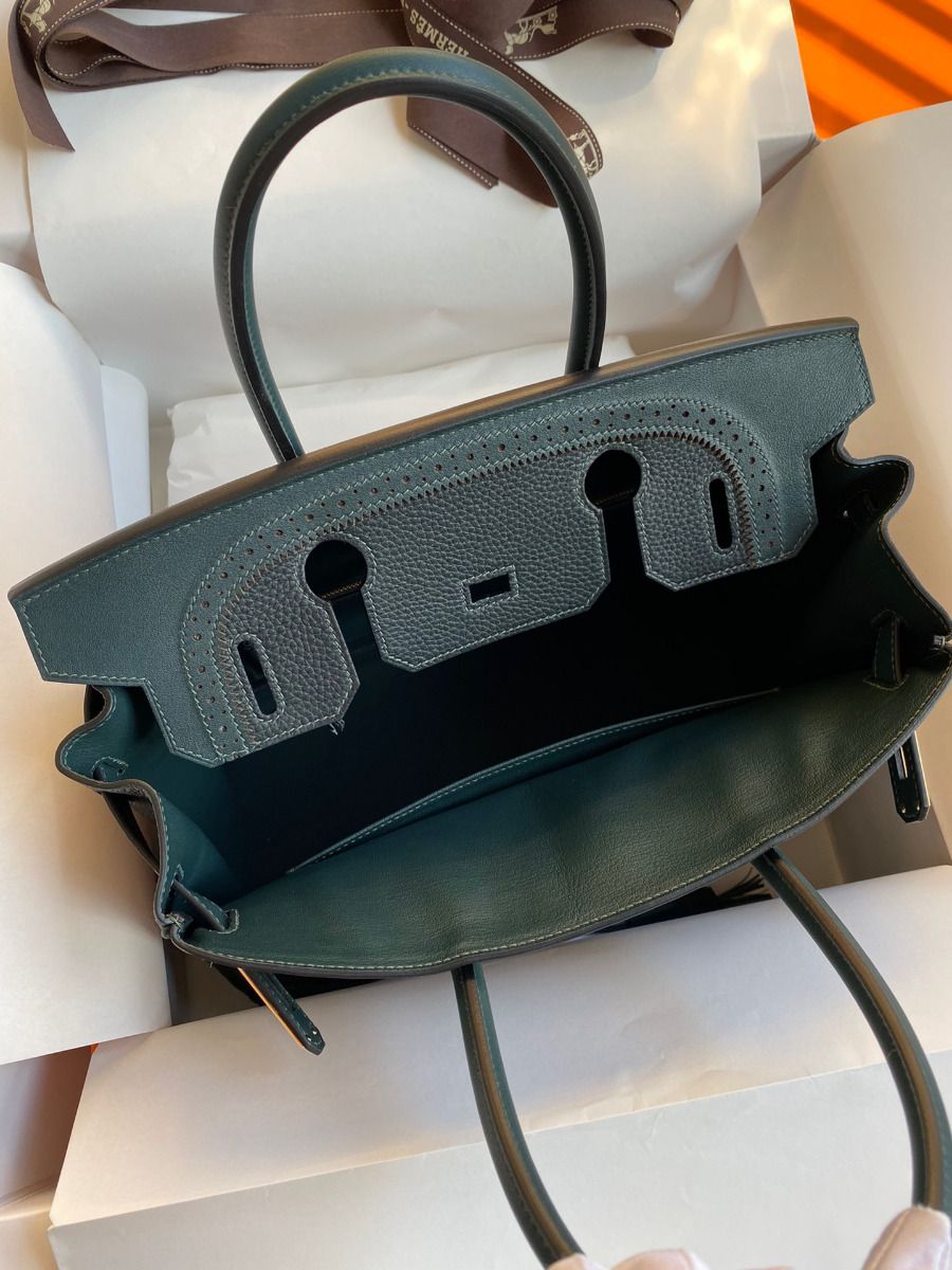 Hermes Ghillies Birkin 30cm Limited-edition Bag In Green Calfskin - Image 8