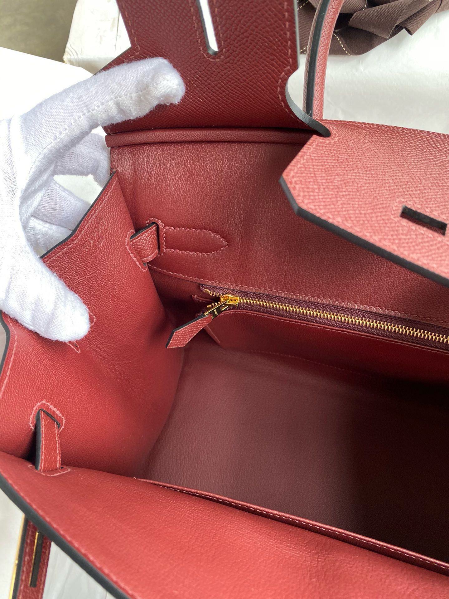 Hermes Birkin 30 Sellier Handmade Bag in Rouge H Epsom Calfskin - Image 10