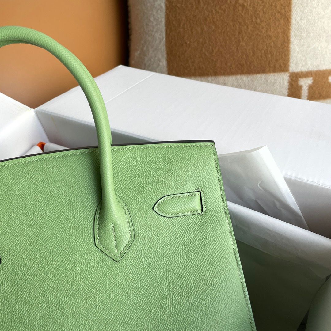 Hermes Birkin 30 Sellier Handmade Bag In Vert Criquet Epsom Calfskin - Image 8