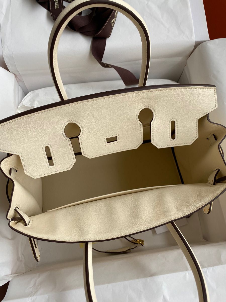 Hermes Birkin 30 Retourne Handmade Bag In Nata Swift Leather - Image 8