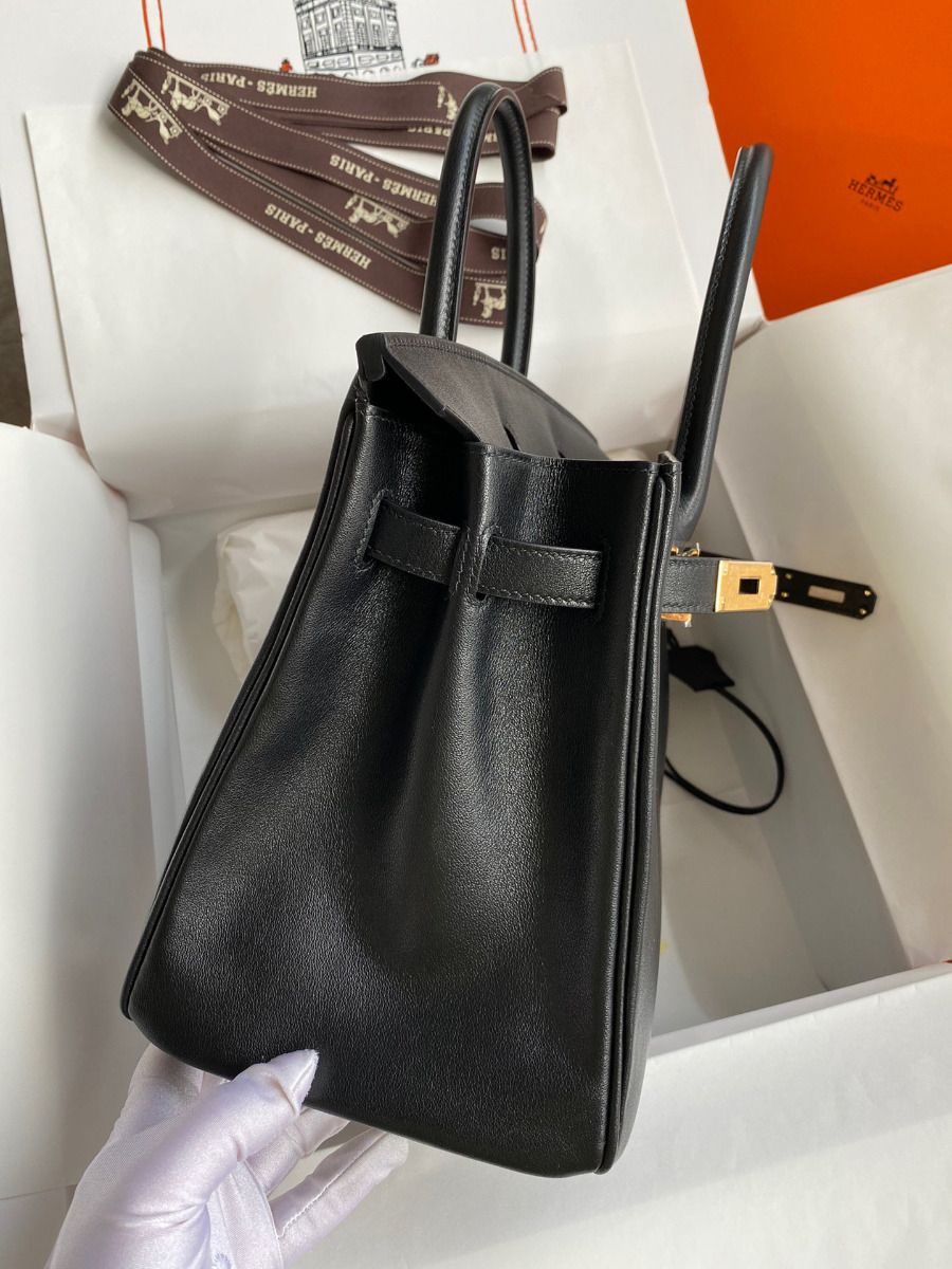 Hermes Birkin 30 Retourne Handmade Bag In Black Swift Leather - Image 6