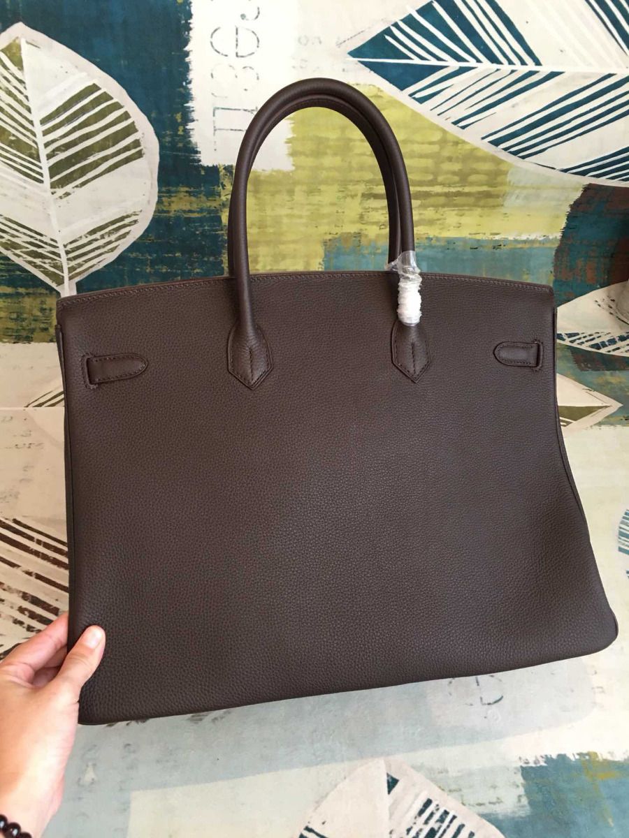 Hermes Birkin 40 Handmade Bag In Chocolat Clemence Leather - Image 3
