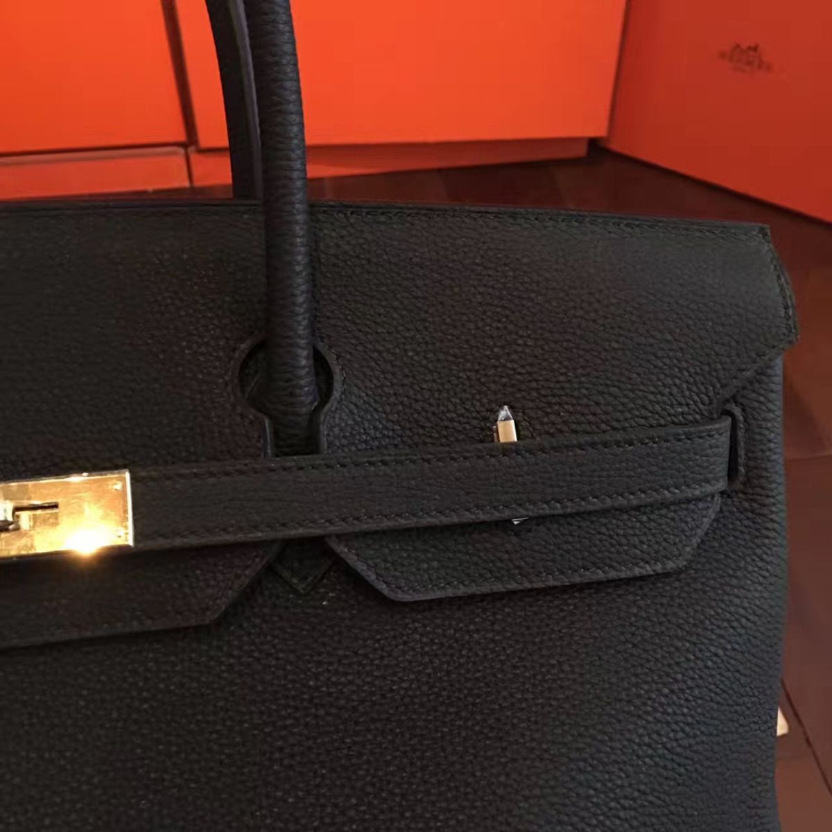 Hermes Birkin 40 Handmade Bag In Black Clemence Leather - Image 4