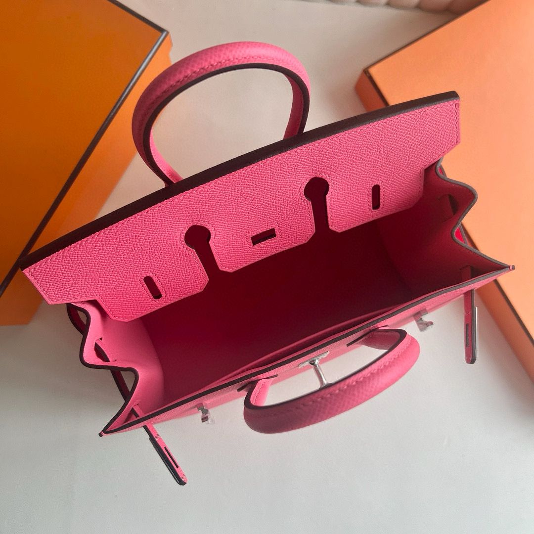 Hermes Birkin 25 Sellier Handmade Bag in Rose Azalee Epsom Calfskin - Image 4