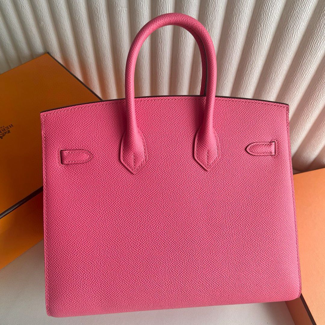 Hermes Birkin 25 Sellier Handmade Bag in Rose Azalee Epsom Calfskin - Image 7