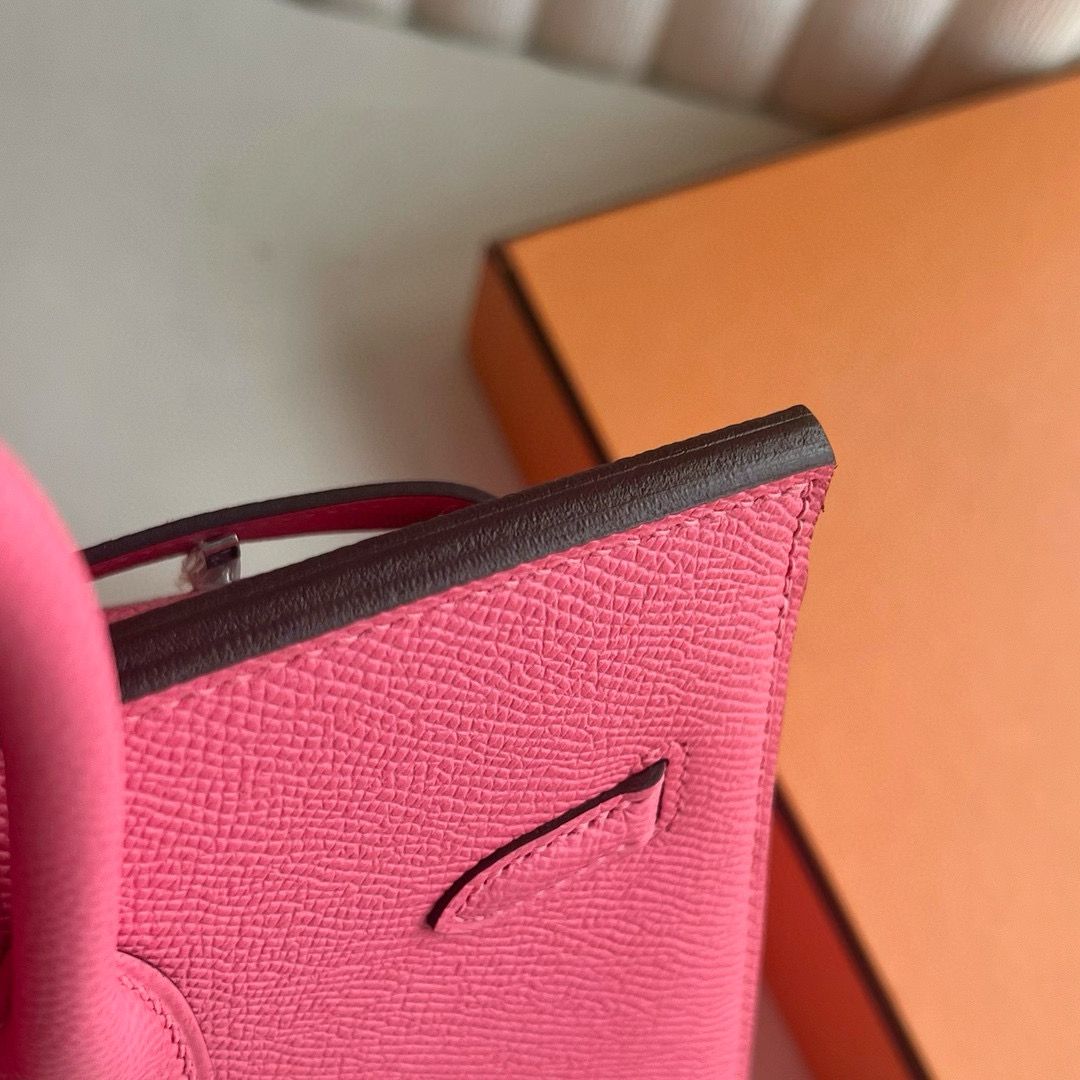 Hermes Birkin 25 Sellier Handmade Bag in Rose Azalee Epsom Calfskin - Image 8