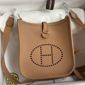 Hermes Evelyne Mini Handmade Bag in Chai Clemence Leather