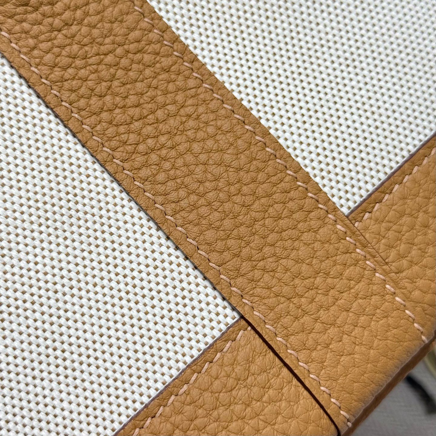 Hermes Neo Garden Party 23 Bag in Canvas and Chai Negonda Calfskin - Image 10