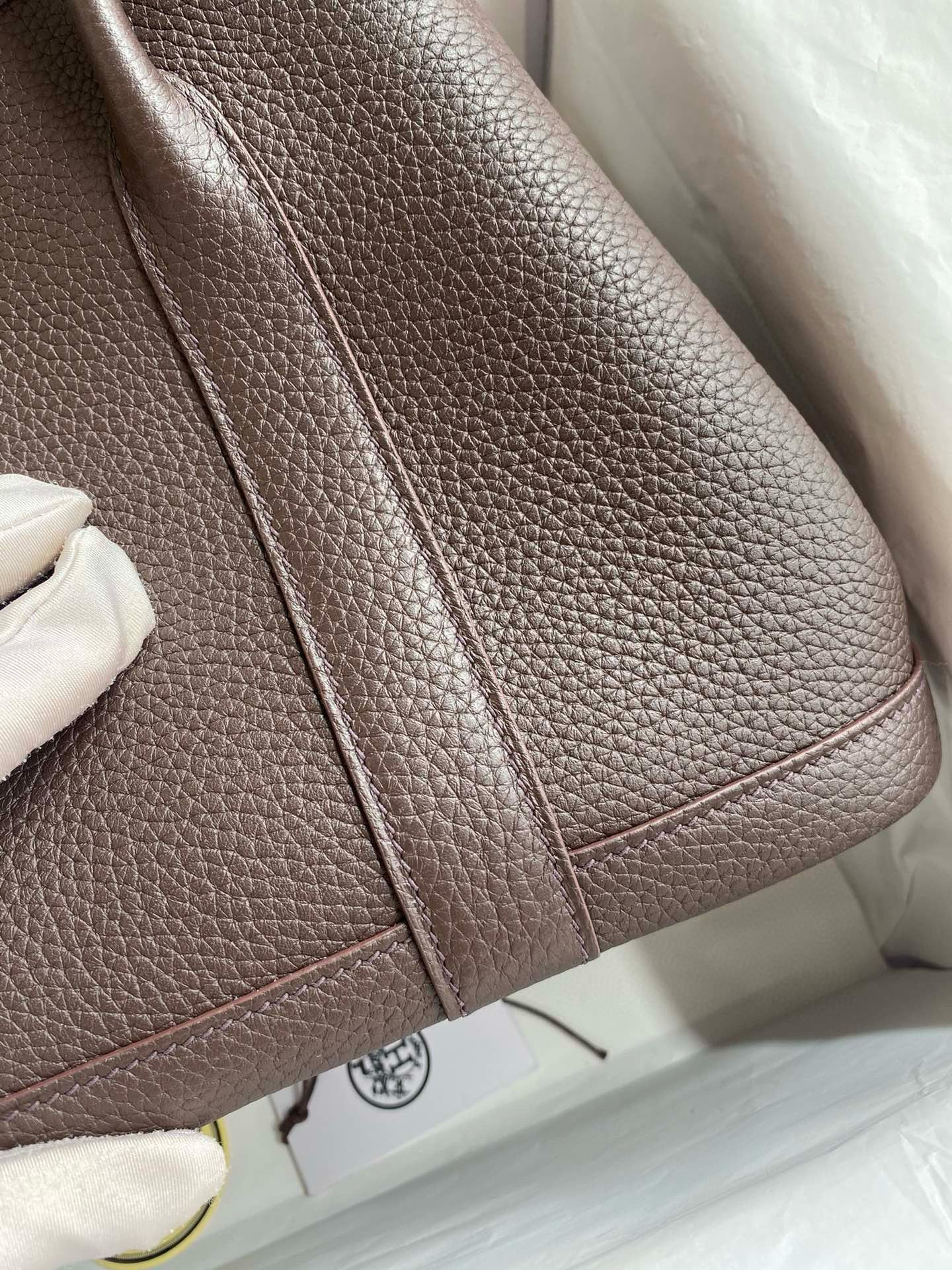 Hermes Garden Party 30 Handmade Bag in Ebene Clemence Leather - Image 5