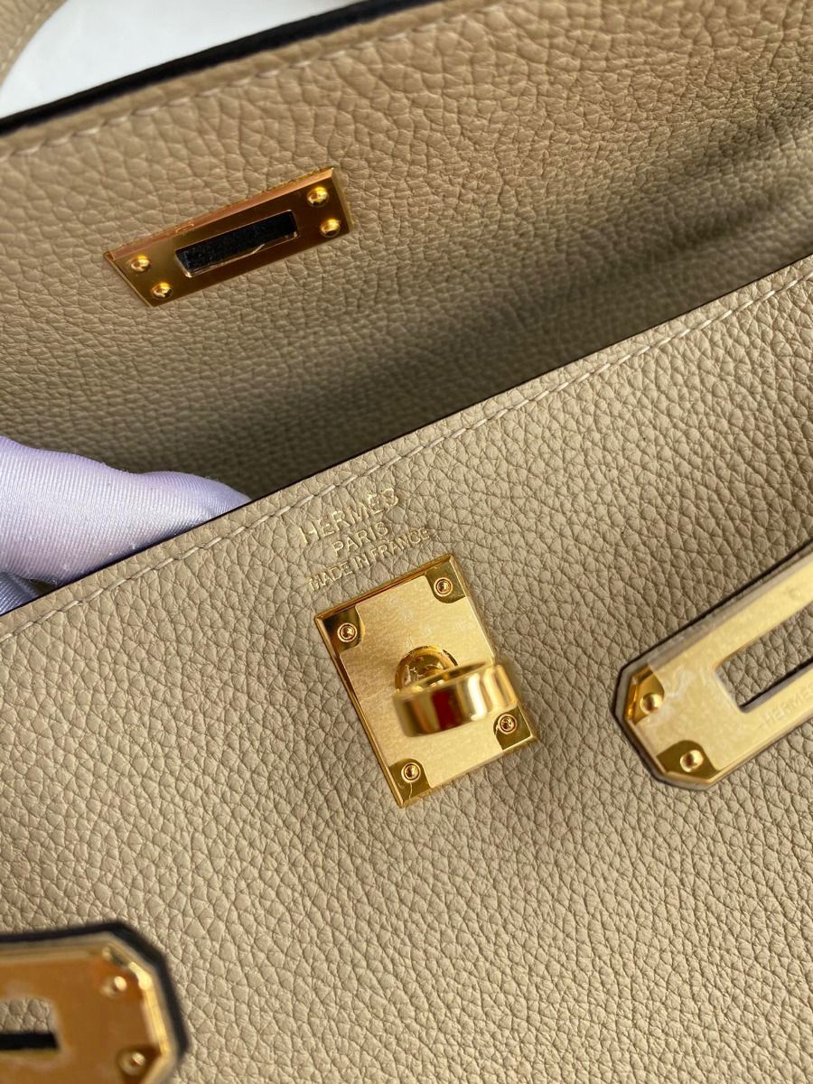 Hermes Kelly Retourne 25 Handmade Bag In Trench Clemence Leather - Image 8