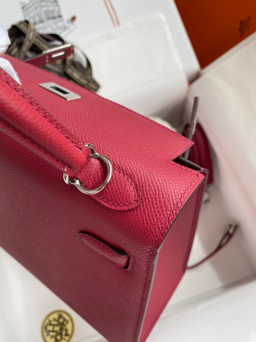 Hermes Kelly Sellier 28 Handmade Bag In Ruby Epsom Calfskin - Image 7