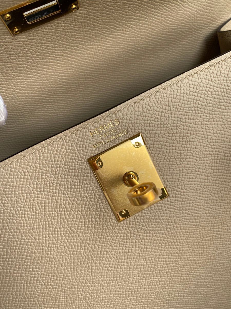 Hermes Kelly Sellier 28 Handmade Bag In Trench Epsom Calfskin - Image 9