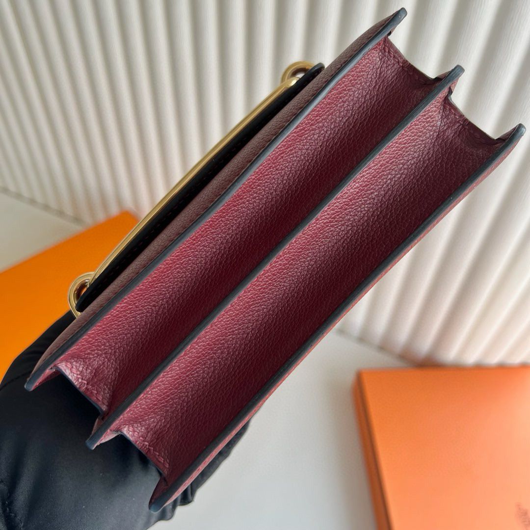 Hermes Roulis Mini 18 Bag in Rouge H Evercolor Calfskin - Image 10