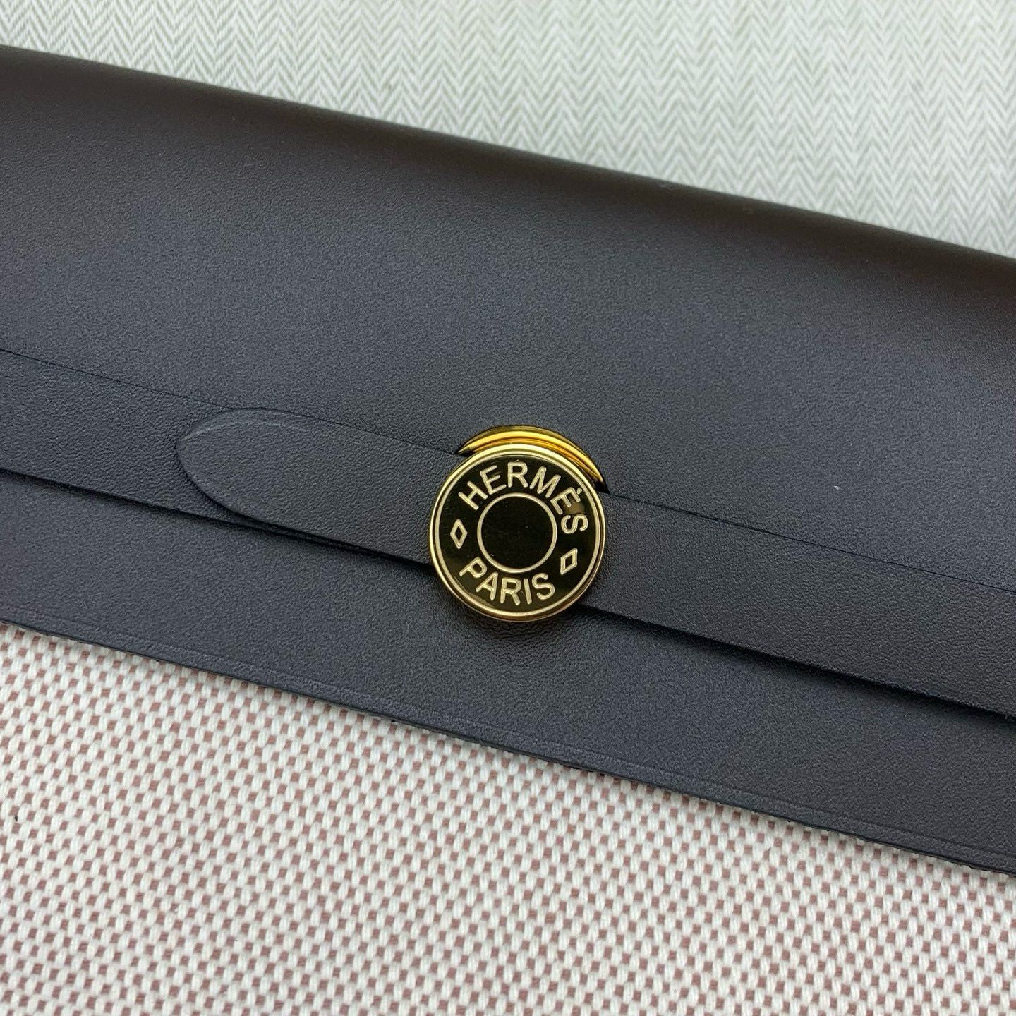 Hermes Herbag Zip 20 Bag in Canvas and Ebene Hunter Calfskin - Image 6