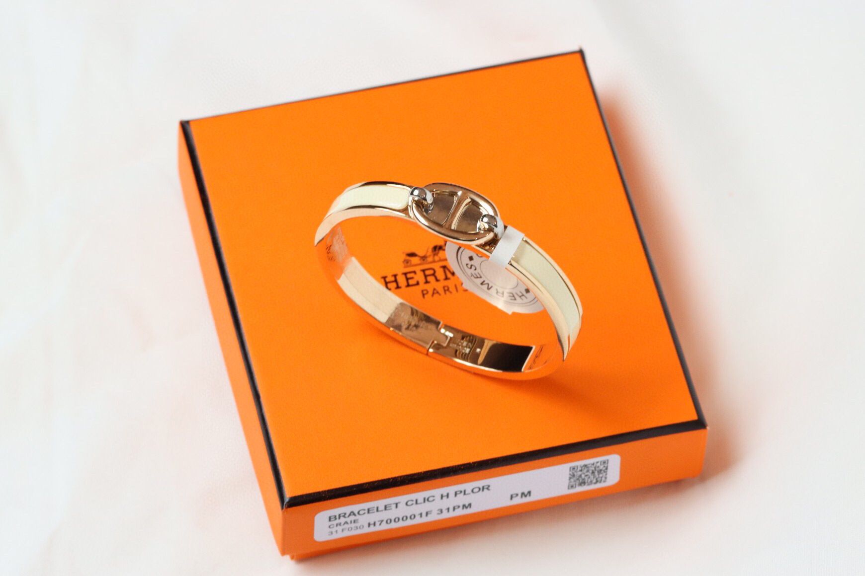 Hermes Creme Mini Clic Chaine d'Ancre Bracelet - Image 7