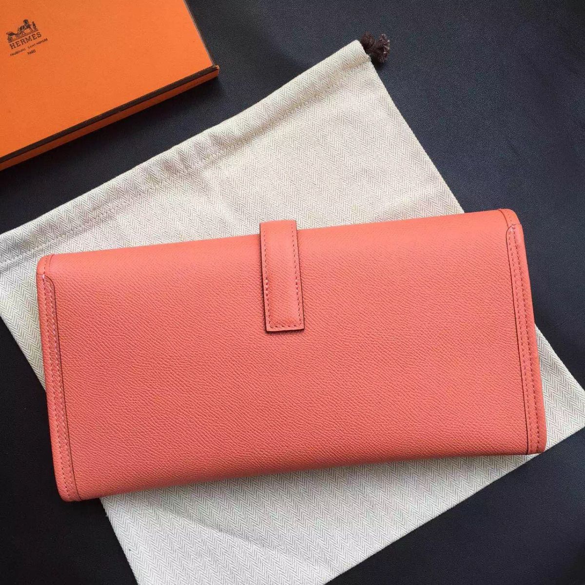 Hermes Jige Elan 29 Clutch Bag In Flamingo Epsom Calfskin - Image 3