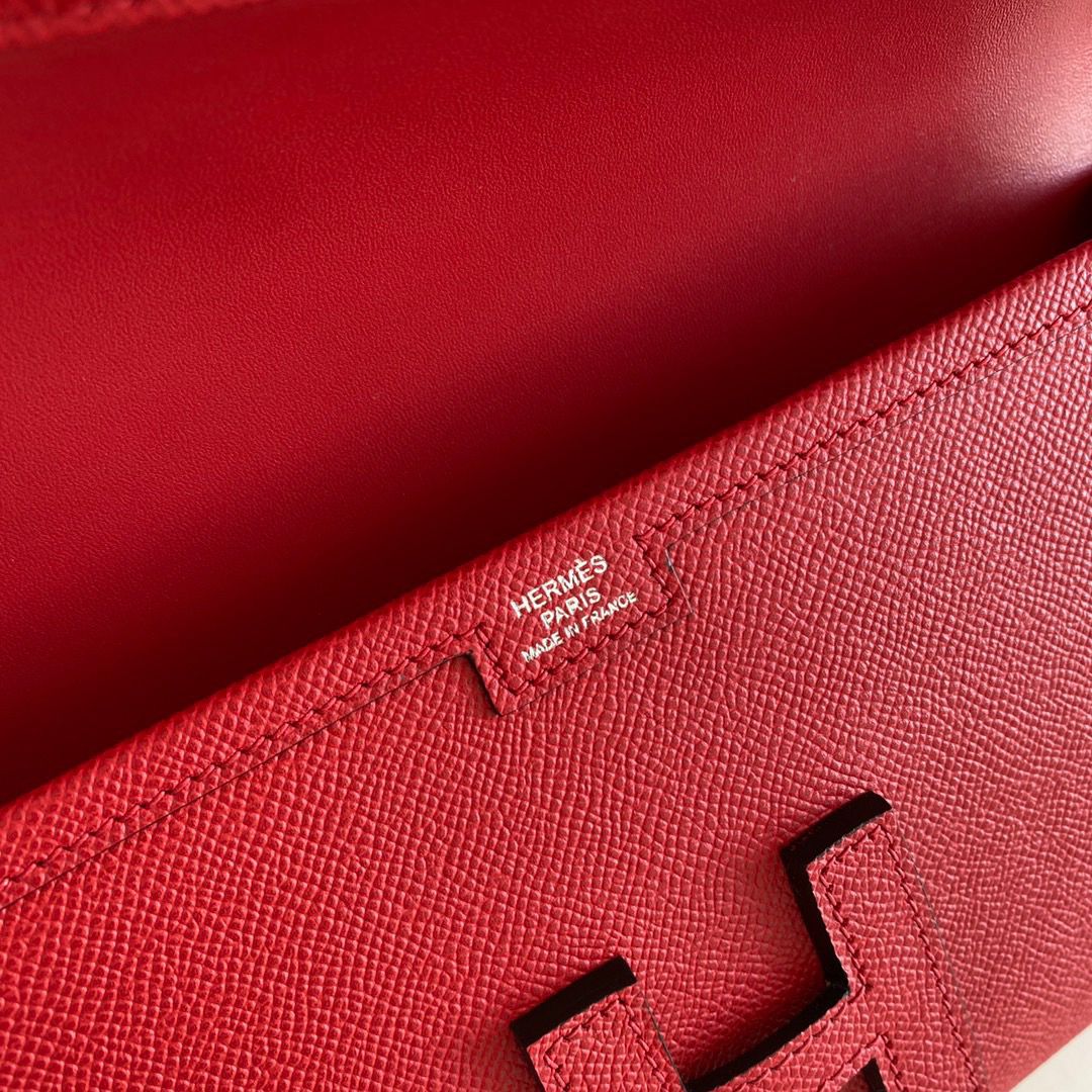 Hermes Jige Elan 29 Clutch Bag In Red Epsom Leather - Image 7