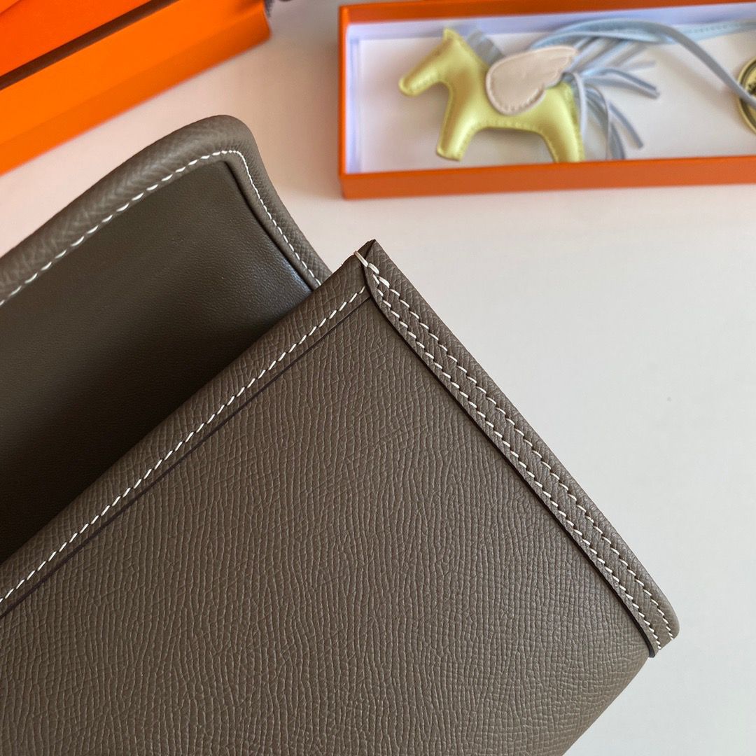 Hermes Jige Elan 29 Clutch Bag In Taupe Epsom Leather - Image 7