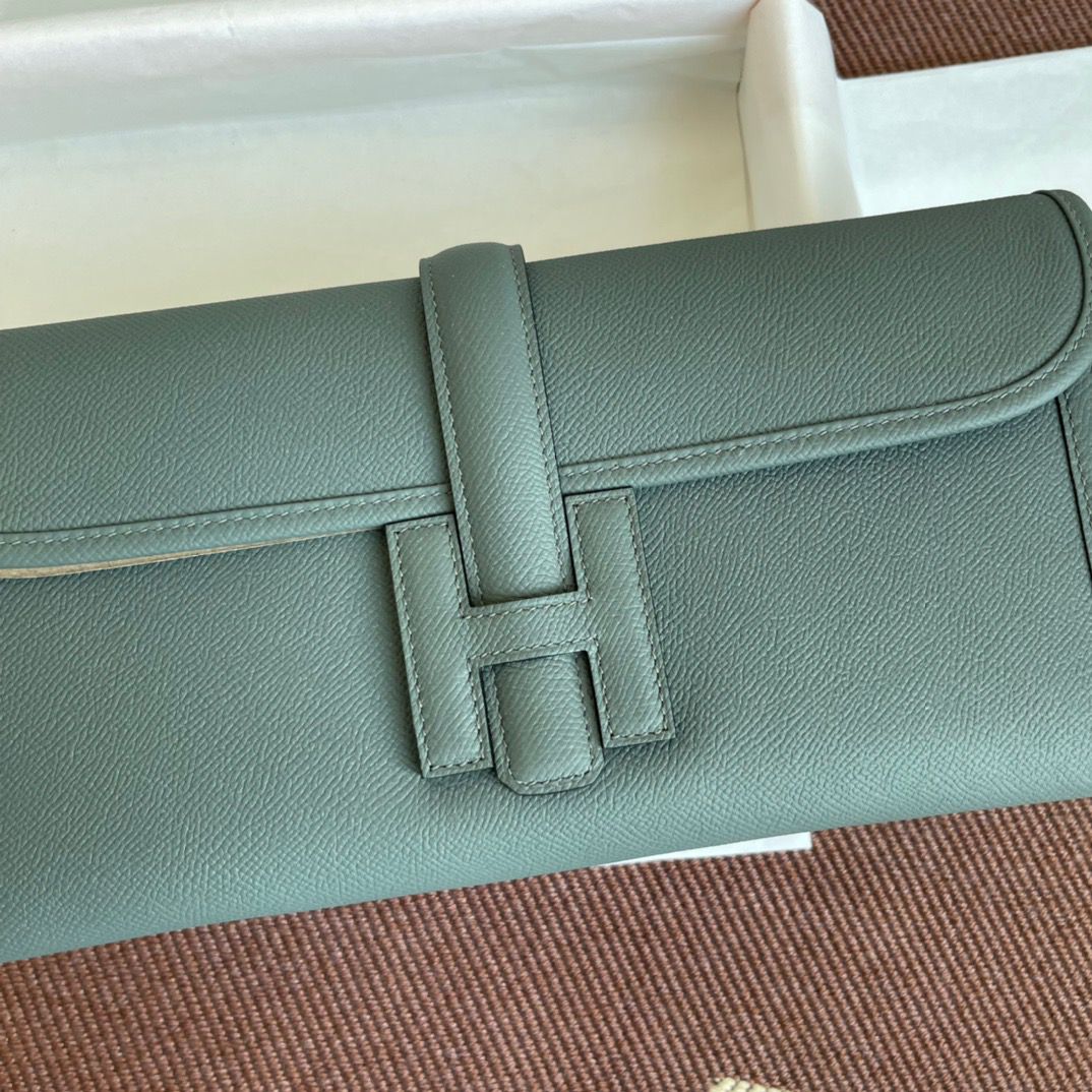 Hermes Jige Elan 29 Clutch Bag In Vert Amande Epsom Leather - Image 5