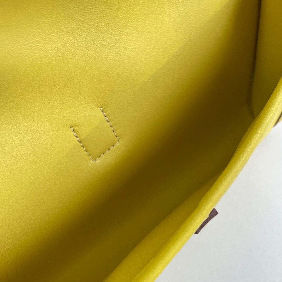 Hermes Jige Elan 29 Clutch Bag In Lime Swift Calfskin - Image 9