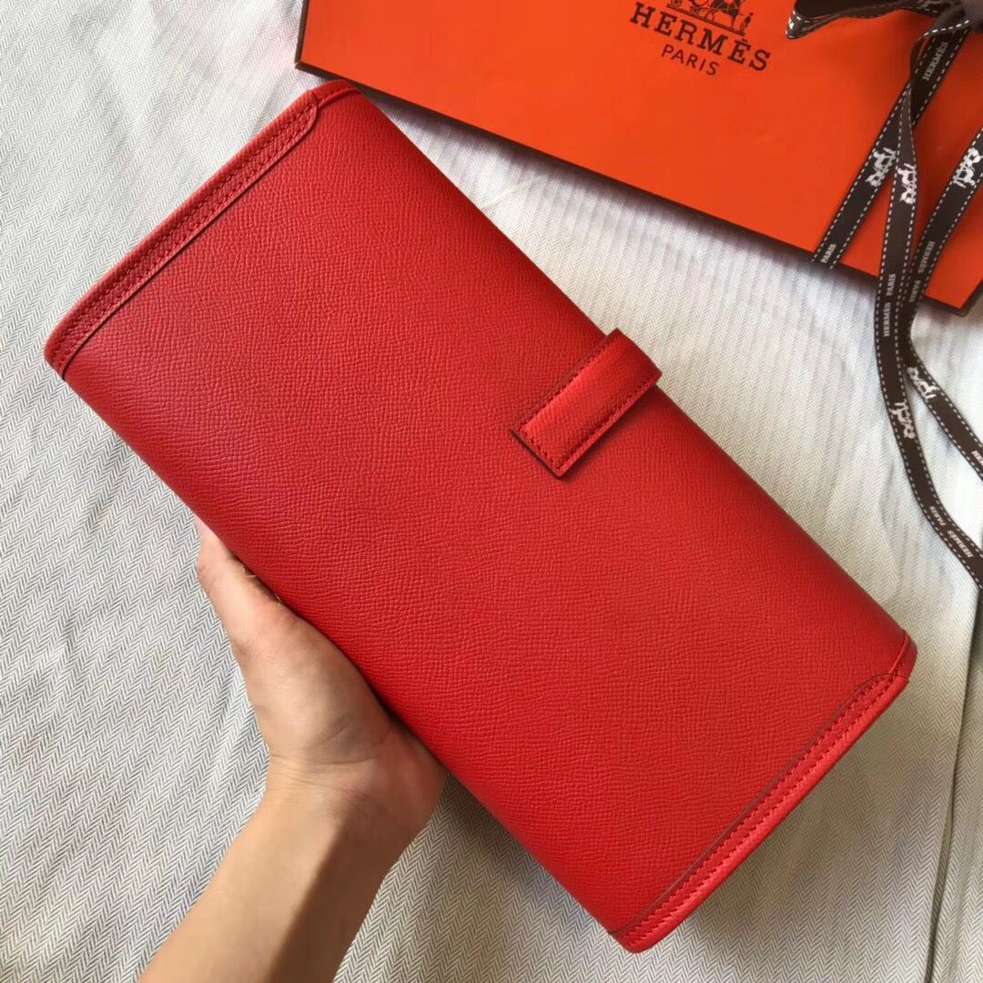 Hermes Jige Elan 29 Clutch In Red Epsom Leather - Image 5
