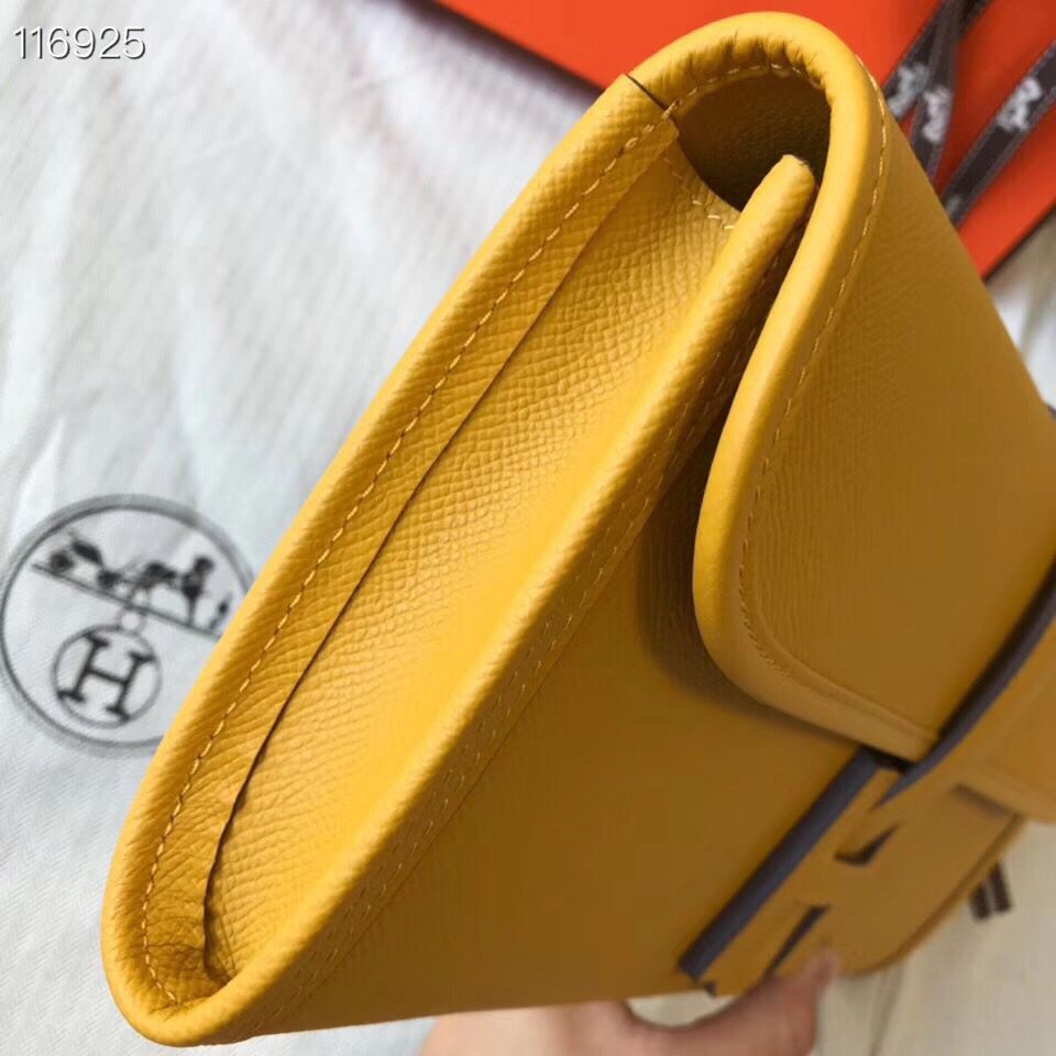 Hermes Jige Elan 29 Clutch In Yellow Epsom Leather - Image 6