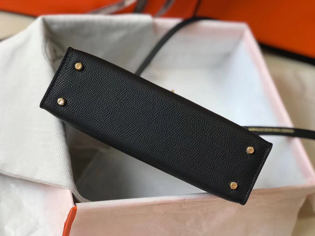 Hermes Kelly Mini II Bag In Black Epsom Leather GHW - Image 6