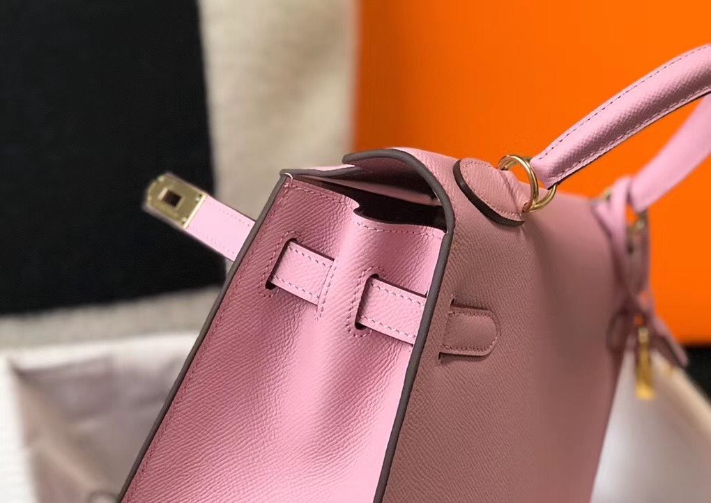 Hermes Kelly 25cm Sellier Bag In Mauve Sylvestre Epsom Leather - Image 8