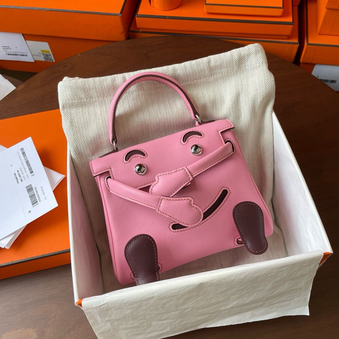 Hermes Kelly Doll Quelle Idole Bag in Pink Swift Calfskin - Image 3