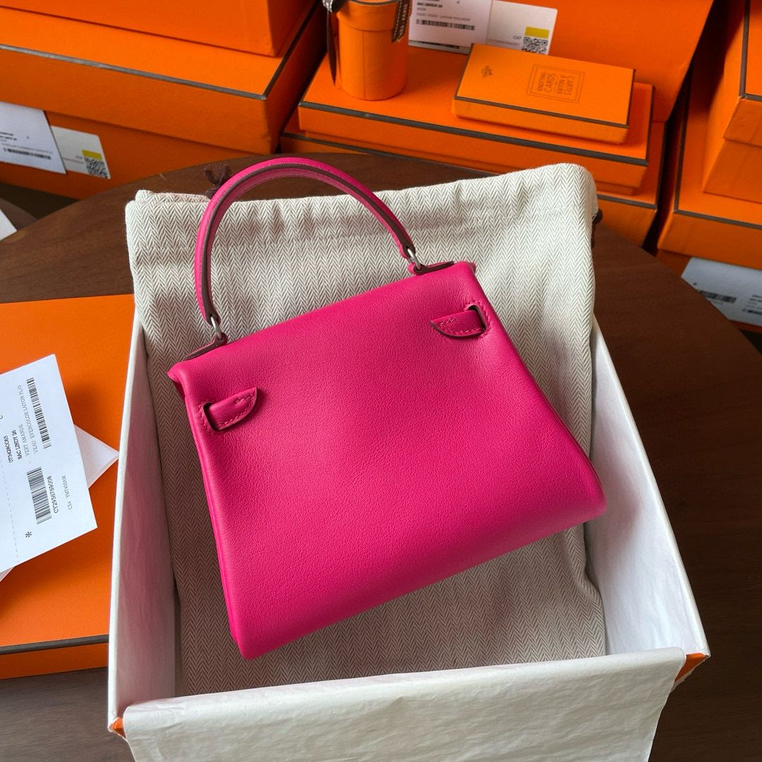Hermes Kelly Doll Quelle Idole Bag in Rose Mexico Swift Calfskin - Image 7