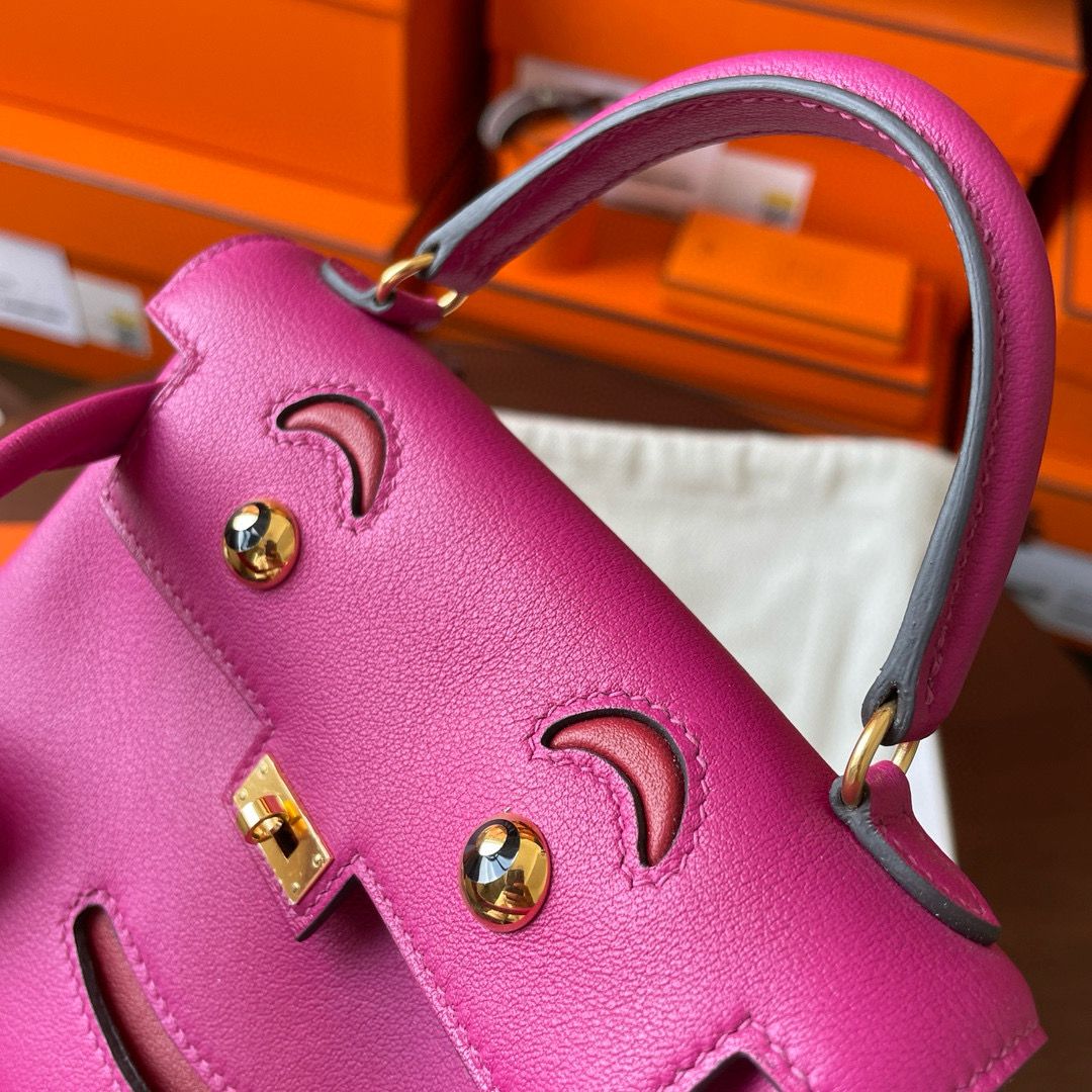 Hermes Kelly Doll Quelle Idole Bag in Rose Purple Swift Calfskin - Image 5