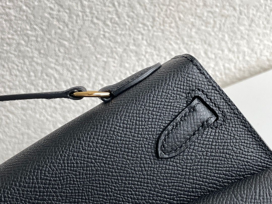 Hermes Kelly En Desordre 20 Handmade Bag In Black Epsom Calfskin - Image 7