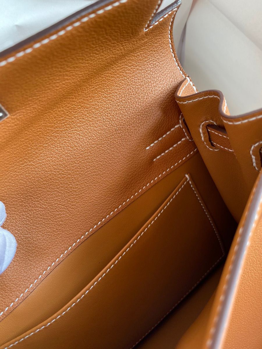 Hermes Kelly Danse II Bag In Gold Evercolor Calfskin - Image 9