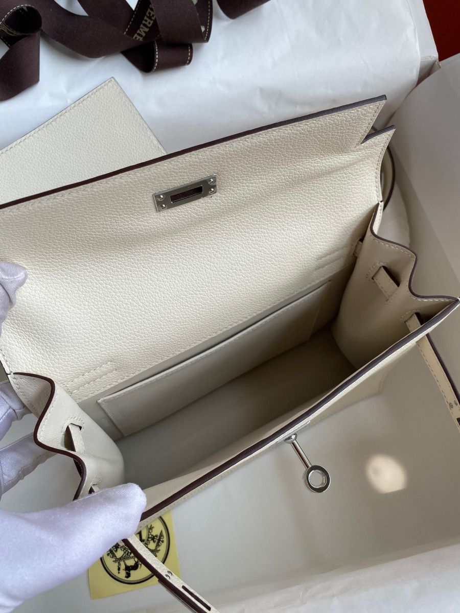 Hermes Kelly Danse II Bag In Nata Evercolor Calfskin - Image 8