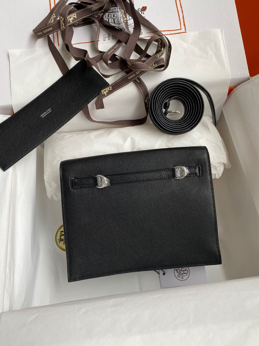 Hermes Kelly Danse II Bag In Black Evercolor Calfskin - Image 3