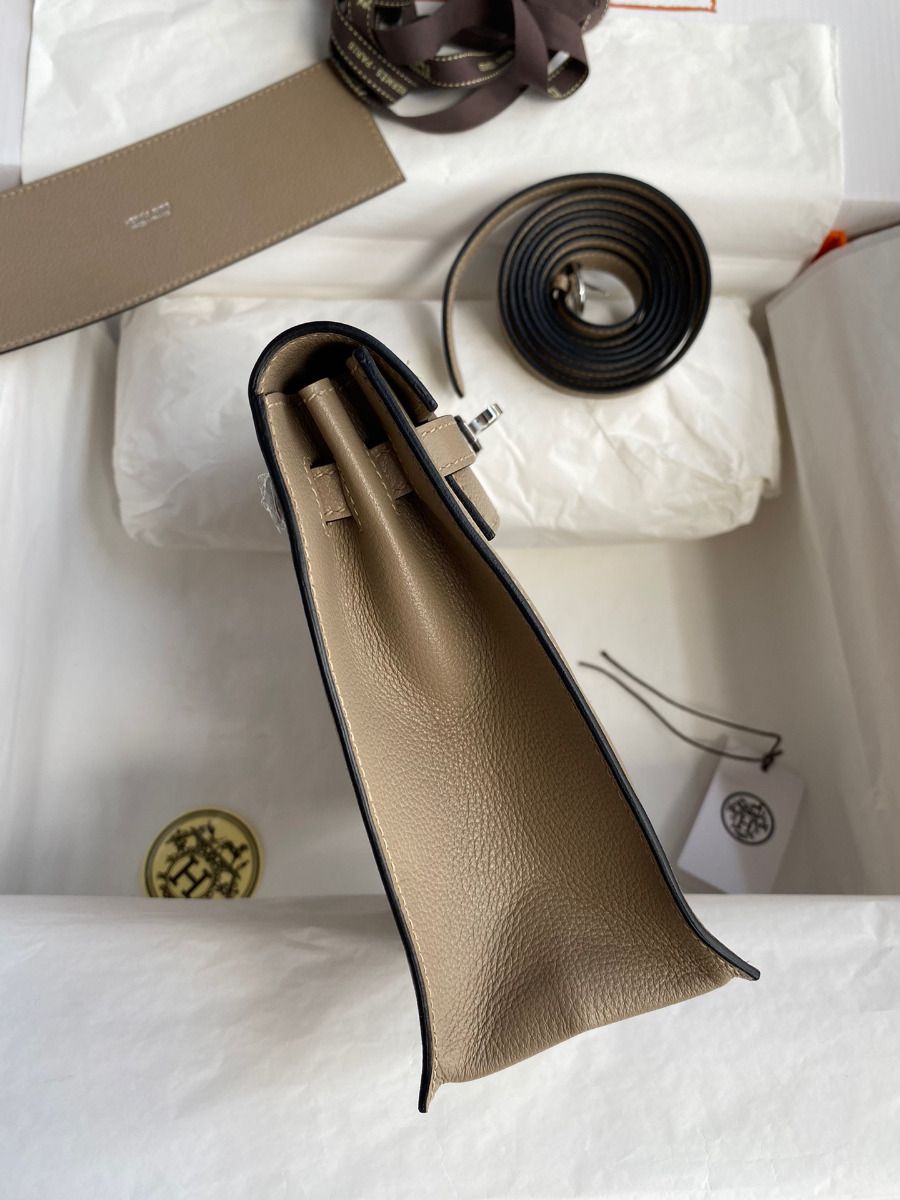 Hermes Kelly Danse II Bag In Gris Tourterelle Evercolor Calfskin - Image 5